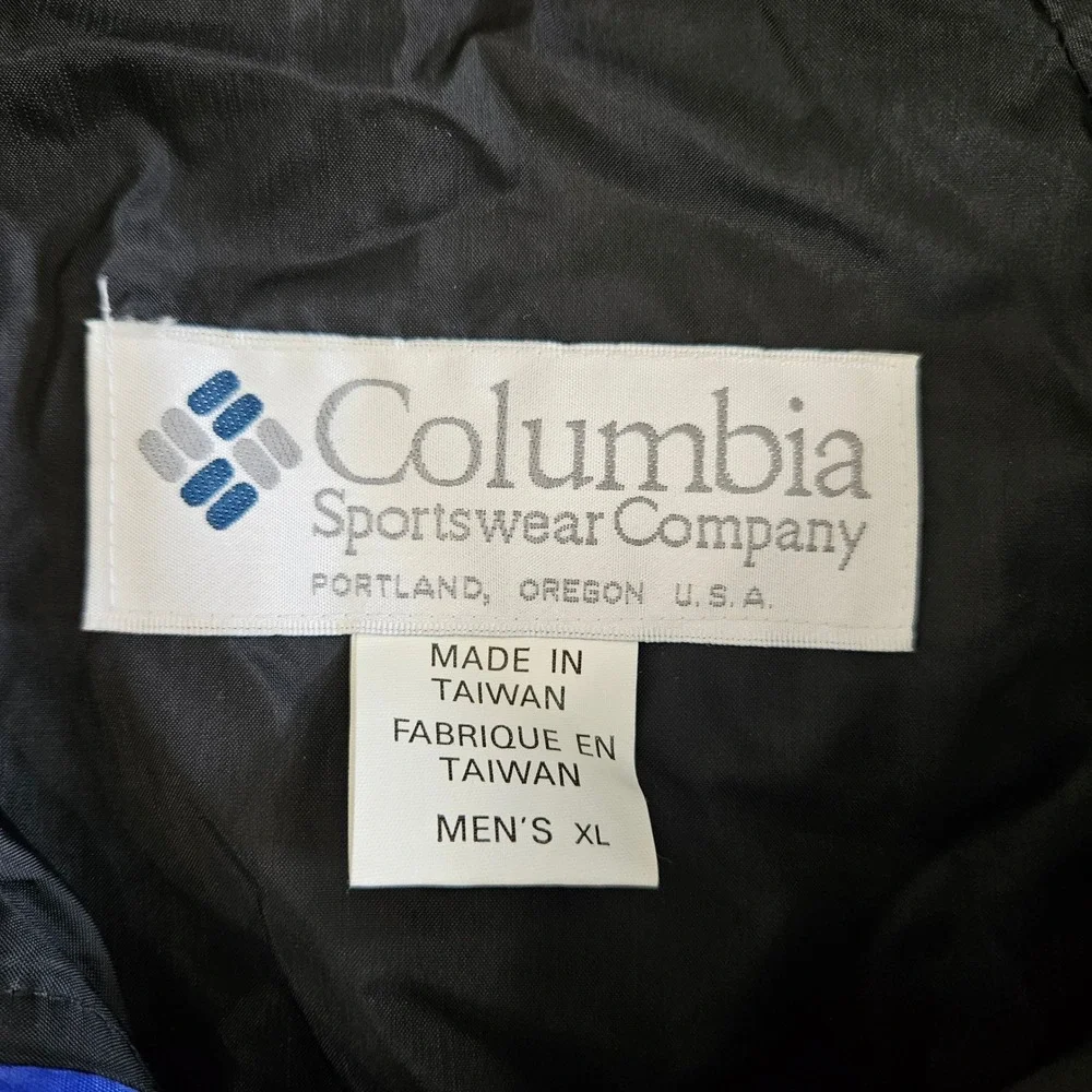 Vintage Columbia‎ Mens XL Windbreaker Jacket Red Black Full Zip Colorblock 90s